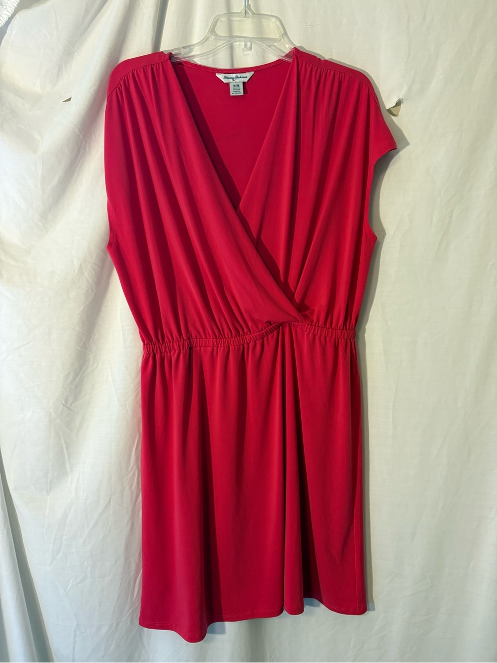 Tommy Bahama Hot Pink Faux-Wrap Mini Dress